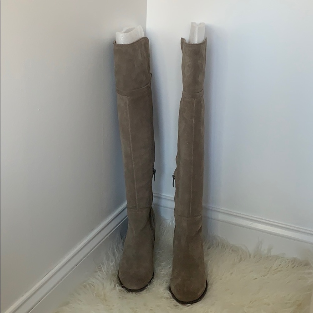 Franco Sarto Taupe suede over the knee boots sz 10